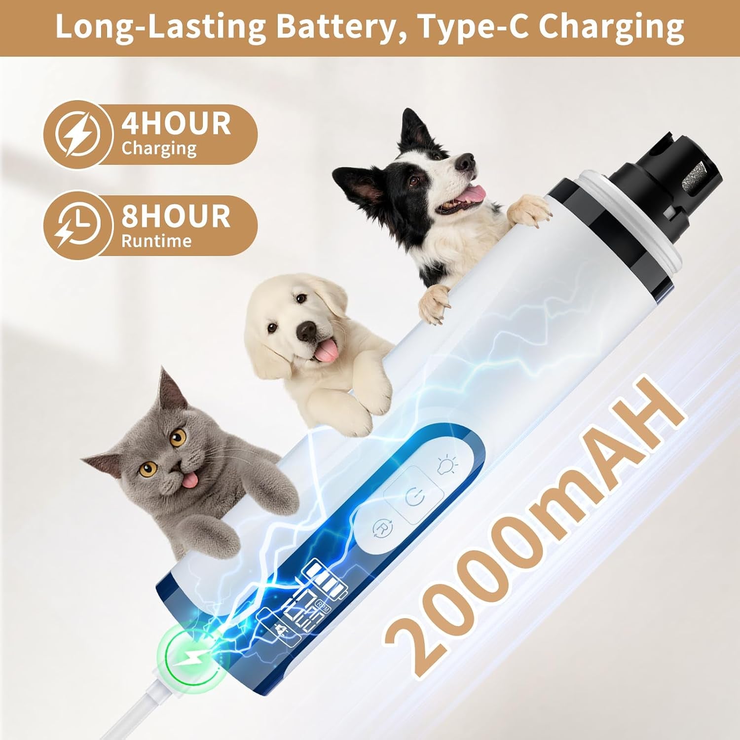 Dog Nail Grinder, Cordless Grooming Pro Nail Grinder 101