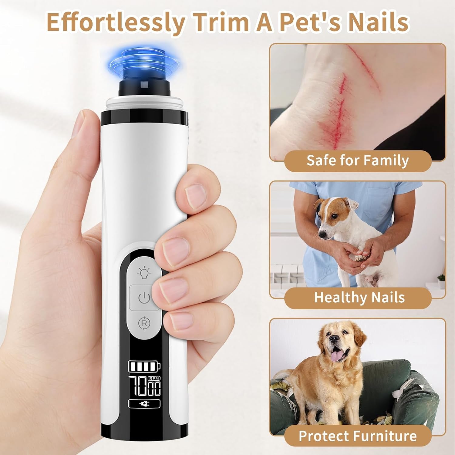 Dog Nail Grinder, Cordless Grooming Pro Nail Grinder 101