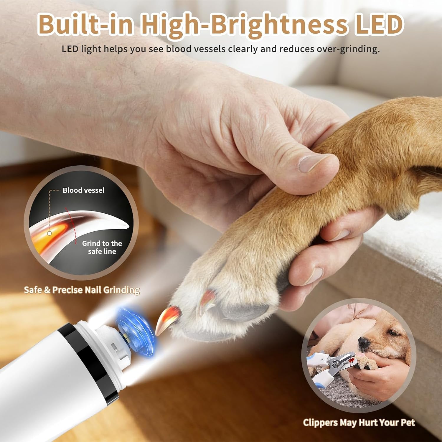 Dog Nail Grinder, Cordless Grooming Pro Nail Grinder 101