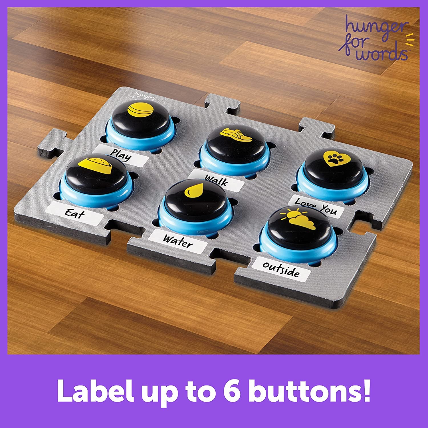 Hunger for Words Talking Pet Button Mat - Dog Button Mat, Dog Buttons for Communication, Puppy Training Tools, Learning Toys for Dogs and Cats, Pet Talk Communication Board, Buttons Not Included