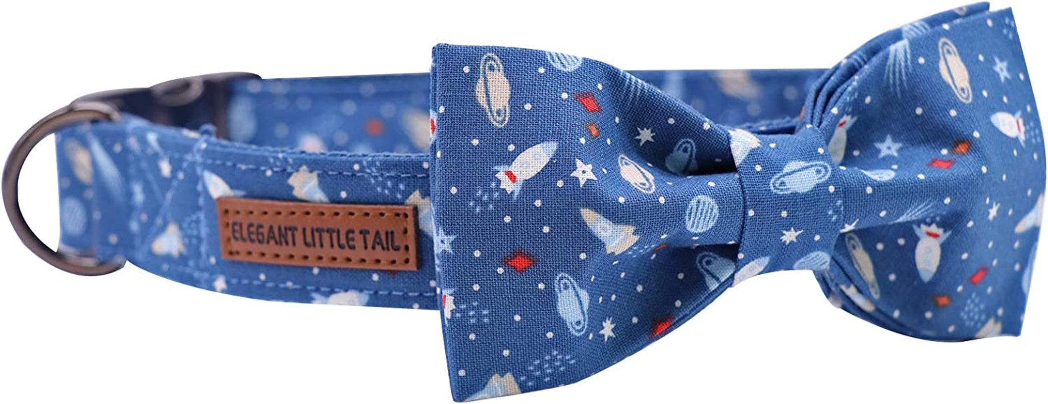 Dog Collar with Bow, Cotton & Webbing Boy Bow Dog Collar X-Large | Pet Collar with Bow, Male Pet Collar for Large Dogs, Soft Cotton, Sturdy Metal Buckle, Ideal for Birthday, Neck 16-26In
