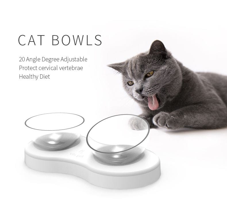 DOUBLE ANGLE ADJUSTABLE PET FEEDING BOWL