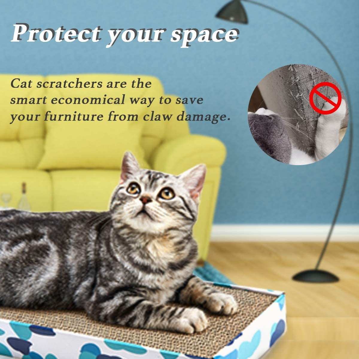 Reversible Cat Scratcher Pad with Catnip - Durable Corrugated Scratching Board for Happy Kitties!