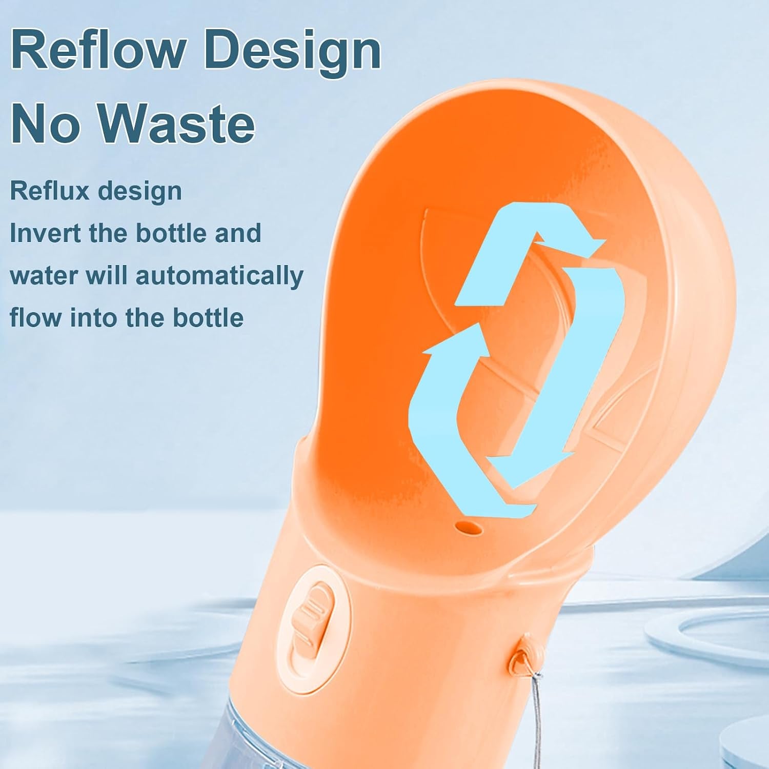 Dog Water Bottle, Widen Sink Portable Dogs Water Dispenser, Orange, 17Oz | Large Capacity, Leak Proof, Easy to Carry, Outdoor Drink Bottles for Cat, Puppy, Pet Essential for Travel, Walking, Hiking